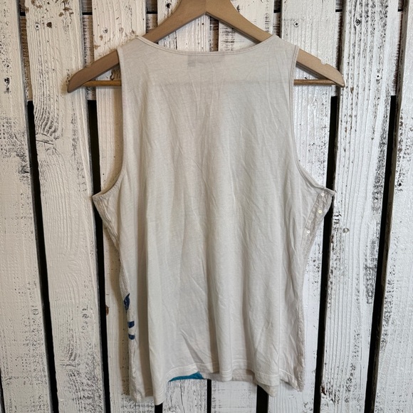 Apt. 9‎ Sequin Tank Top Peacock Feather Print Women’s Size Large Cream Whimsical - Picture 6 of 9